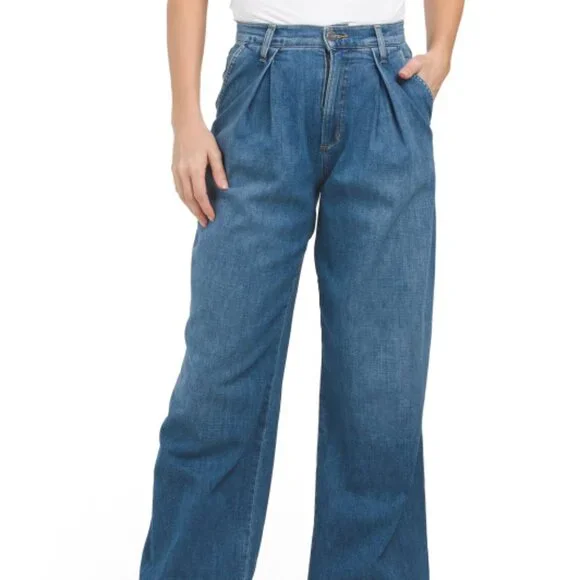 NEW JOE'S The Pleated Denim Trousers Medium Wash for women 764mn - Picture 7 of 10